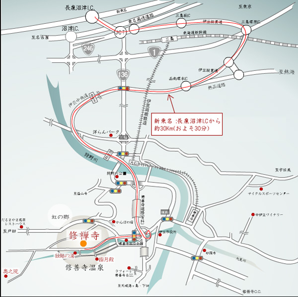 アクセスマップ　修禅寺